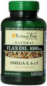 puritan’s pride premium natural flax oil 1000 mg omega-3, 6 & 9 cold pressed, 120 softgels