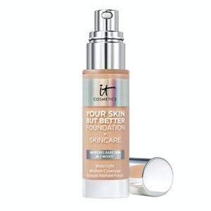 it cosmetics your skin but better foundation + skincare, medium cool 30 – hydrating coverage – minimizes pores & imperfections, natural radiant finish – with hyaluronic acid – 1.0 fl oz