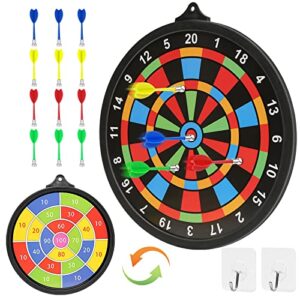 magnetic dart board w/ 12 darts, toys for boys age 8-12, safe indoor outdoor games for kids 8-12, teen gifts for 6 7 8 9 10 11 12 13 14 year old boys girls