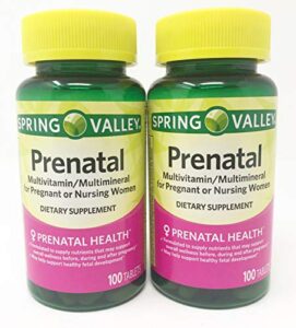 spring valley – prenatal, multivitamin, multimineral, twin pack 200 tablets total
