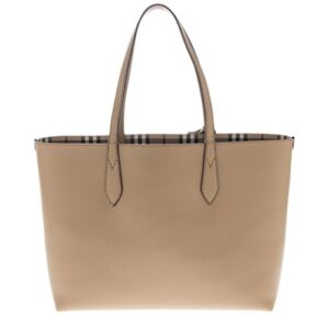 Burberry Women's Medium Reversible Handbag in Haymarket Check Camel