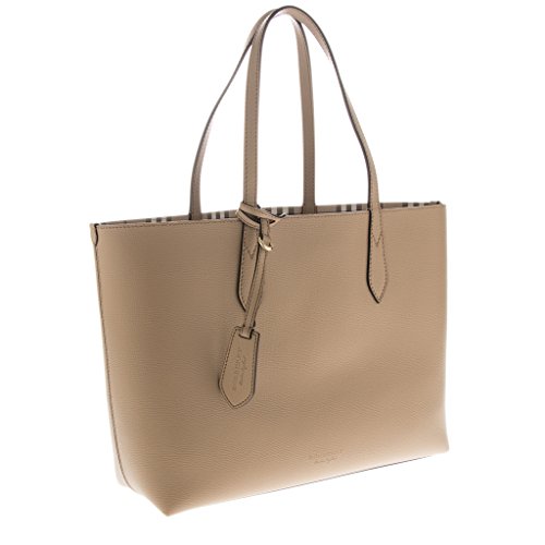 Burberry Women's Medium Reversible Handbag in Haymarket Check Camel