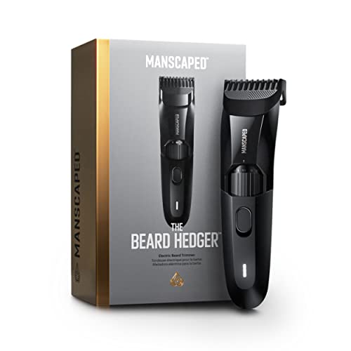 MANSCAPED® The Beard Hedger™ Premium Precision Men's Beard Trimmer, 20 Length Adjustable Blade Wheel, Stainless Steel T-Blade for Precision Facial Hair Trimming, Cordless Waterproof Wet/Dry Clipper