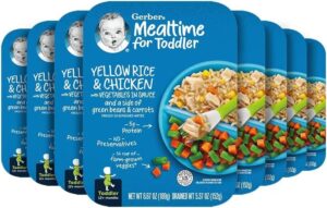 gerber mealtime for toddler yellow rice with chicken & vegetables, 6.67 ounce (pack of 8)