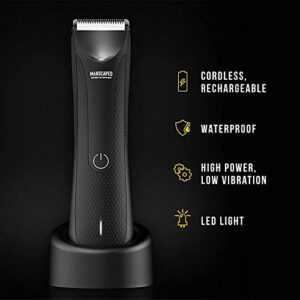 MANSCAPED® Electric Groin Hair Trimmer, The Lawn Mower™ 3.0, Replaceable Ceramic Blade Heads, Waterproof Wet/Dry Clippers, Standing Recharge Dock, Ultimate Male Hygiene Razor