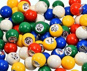 regal games – premium multicolored bingo balls – easy read window – 7/8″ – 75 count – for large group games, bingo halls, & recreational activities