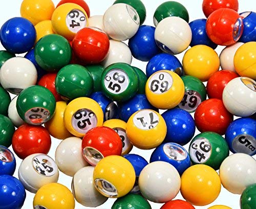 Regal Games - Premium Multicolored Bingo Balls - Easy Read Window - 7/8" - 75 Count - for Large Group Games, Bingo Halls, & Recreational Activities