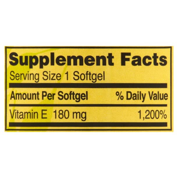 Spring - Valley Vitamin E Dietary Supplement Twin Pack 180 mg - 100 Softgels Pack of 2