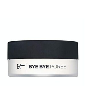 it cosmetics bye bye pores – poreless finish airbrush powder – universal translucent shade – contains anti-aging peptides, silk, hydrolyzed collagen & antioxidants – 0.23 oz