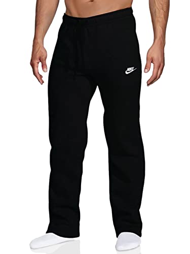 Nike Men's Sportswear Open Hem Club Pants, Black/White, Small