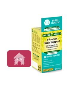 spring valley 4-function brain support, 60 count + sts fridge magnet.