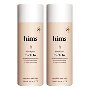 hims thick fix hair shampoo for thinning hair with saw palmetto to add volume and moisture, no parabens or sulfates, vegan and cruelty free, 2 pack, 6.4oz