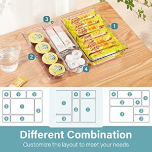 Kootek 31 Pcs Clear Plastic Drawer Organizer Set, 4-Size Bathroom Drawer Organizers Non-Slip Desk Dividers Trays, Versatile Storage Bins for Makeup, Jewelry, Vanity, Bedroom, Kitchen, Office