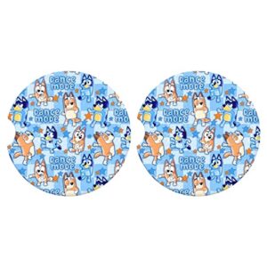2pcs cute blue dog cup cute car cup holder,insert universal vehicle interior accessories cup mats