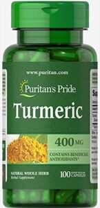 puritans pride turmeric 400 mg capsules, 100 count