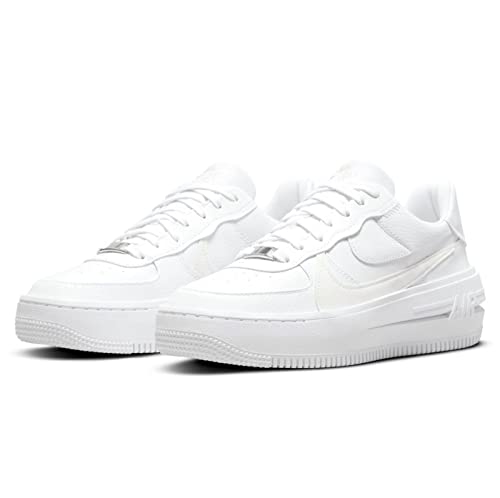 Nike Womens Air Force One PLT.AF.ORM Sneakers (White/Summit White-White-White, 7.5)