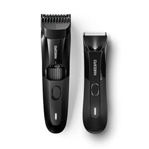 manscaped® the beard & body bundle contains: the beard hedger™ premium precision beard trimmer and the lawn mower™ 4.0 waterproof electric body hair trimmer