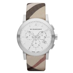 burberry mens city leather strap nova check watch bu9357