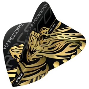 RED DRAGON Jonny Clayton Hardcore Gold Dragon Kite Darts Flights - 3 Sets per Pack (9 Dart Flights in Total)