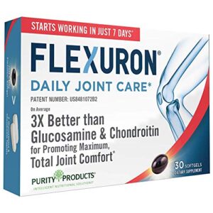 purity products flexuron joint formula 3x better than glucosamine and chondroitin – starts working in just 7 days – krill oil, low molecular weight hyaluronic acid, astaxanthin – 30 count (1)
