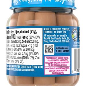 Gerber Mealtime for Baby Lil’ Stick, Turkey Sticks, Packed in Water, Baby Led Friendly, For Crawlers 10 Months & Up, 2.5-Ounce Glass Jar (Pack of 10 Jars)