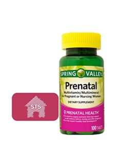 spring valley prenatal multivitamin – multimineral tablets, 100 count + sts fridge magnet.