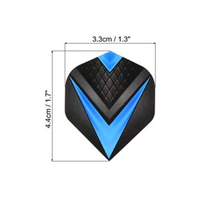 PATIKIL Dart Flights, 6 Pack PET Standard Darts Accessories Replacement Parts for Soft Tip Steel Tip, V Style, Black, Blue