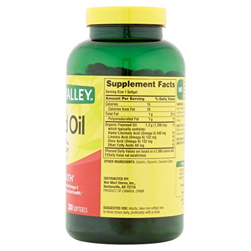 Spring Valley - Flaxseed Oil 1200 mg, 200 Softgels