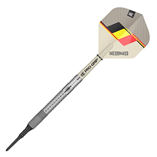 Target Darts Dimitri Van den Bergh Dream Maker G1 19G 90% Tungsten Soft Tip Darts Set, Sand, Black, Yellow and Red (DIMI90% Soft)