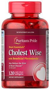 puritans pride heart essentials cholest wise with plant sterols-120 softgels
