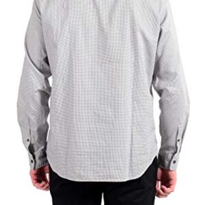 BURBERRY Men's Fred Houndstooth Long Sleeve Button Down Shirt US S IT 48 Gray/White