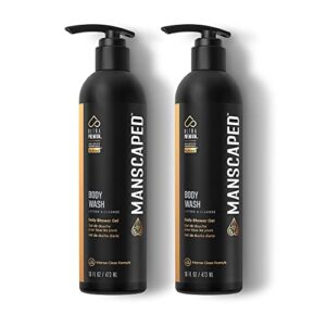 manscaped® men’s ultrapremium refined™ body wash, luxurious clean formula infused with aloe vera and sea salt, refreshing and nourishing daily shower gel for hydrating skin, (16 oz), 2 pack