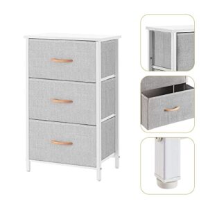 AZL1 Life Concept 3 Drawers Fabric Dresser Storage Tower, Organizer Unit for Bedroom, Closet, Entryway, Hallway - Light Grey