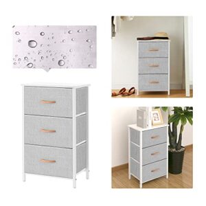 AZL1 Life Concept 3 Drawers Fabric Dresser Storage Tower, Organizer Unit for Bedroom, Closet, Entryway, Hallway - Light Grey