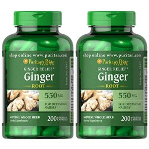Puritan's Pride Ginger Root 500mg 400 count (pack of 2 100)