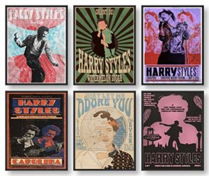 izoomihome harry styles poster, vintage music posters, album cover inspired wall art, music posters (set of 6, 8in x 10in, unframed)