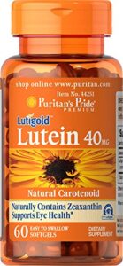 lutein 40 mg with zeaxanthin, helps support eye health*, whole bean, 60 ct, by puritan’s pride