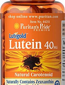 Lutein 40 Mg with Zeaxanthin, Helps Support Eye Health*, Whole Bean, 60 Ct, by Puritan's Pride