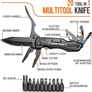 Gifts for Boyfriend Him Husband Dad Men,Multitool Knife I LOVE YOU,Anniversary Cool Gifts for Husband,Fathers Day Birthday Gifts,Valentines Day Unique Gifts,Christmas Stocking Stuffers,Gadget Gifts