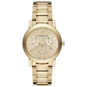 burberry bu9753 women’s gold stainless steel strap watch