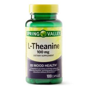 spring valley l-theanine 100 mg mood health, 100 capsules