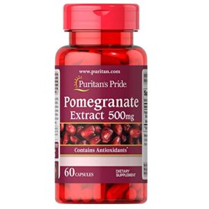 puritan’s pride pomegranate extract 500 mg supports antioxidant health, 60 capsules, by puritan’s pride, 60 count