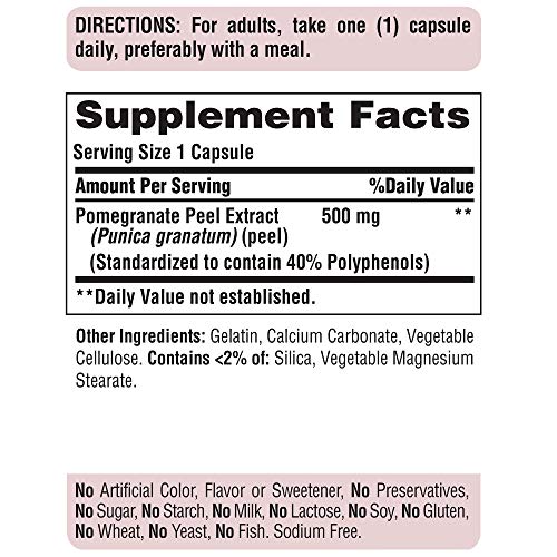 Puritan's Pride Pomegranate Extract 500 Mg Supports Antioxidant Health, 60 Capsules, by Puritan's Pride, 60 Count