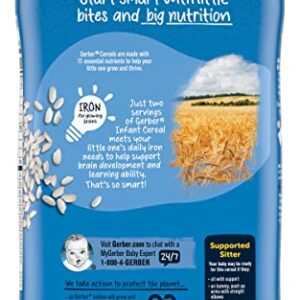 Gerber Cereal for Baby 1st Foods Rice Cereal, Made with Essential Nutrients for Supported Sitters, Non-GMO Project Verified, 16-Ounce Canister (Pack of 2)