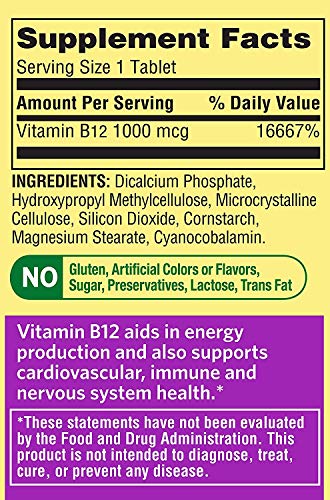 Spring Valley Vitamin B12 Timed Release Tablets, 1000 mcg, 150 Count (Pack of 2, 300 Count Total) (150 Count (Pack of 2))