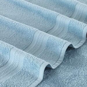 REGAL RUBY, 6 Piece Towel Set, 2 Bath Towels 2 Hand Towels 2 Washcloths, Soft and Absorbent, 100% Turkish Cotton Towels for Bathroom and Kitchen Shower Towel, Blue