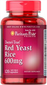 puritans pride red yeast rice 600 mg, 120 count