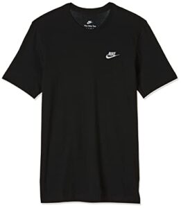 men’s nike sportswear club t-shirt, nike shirt for men with classic fit, black/white, l